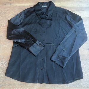Reformation Black Silk Alfie Shirt